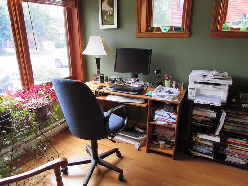 Stephanie Bolster Writing Space: Desk View