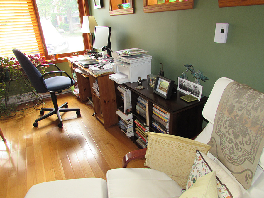 Stephanie Bolster Writing Space: Desk and Chair view