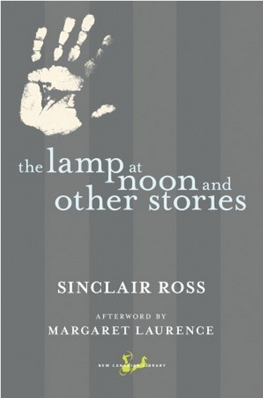 "The Lamp at Noon and other stories" book cover with a handprint and black and grey stripes.